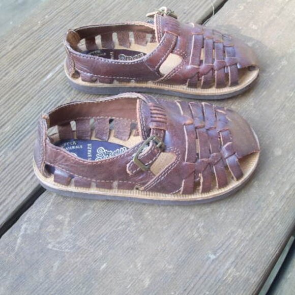 Leather Toddler Huarache Closed Toe Sandals Size 4 - Picture 2 of 6